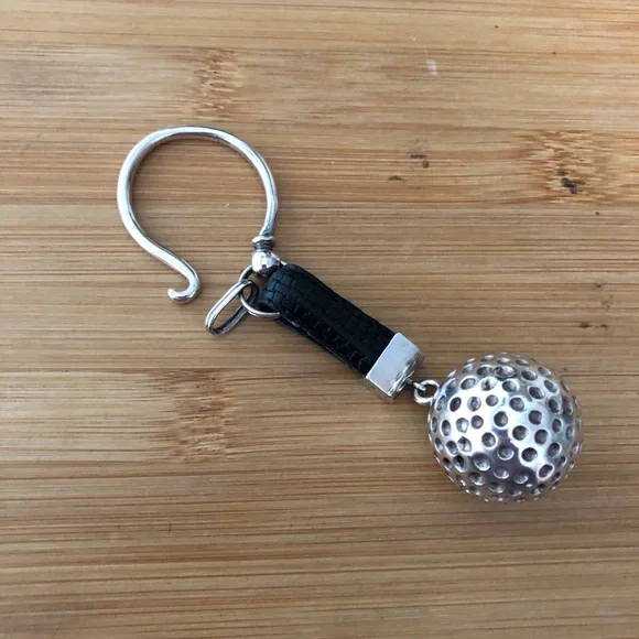 $134  Unique Estate Golfer's Key Chain  Sterling Silver 46gr. Marked 925 - Picture 3 of 8